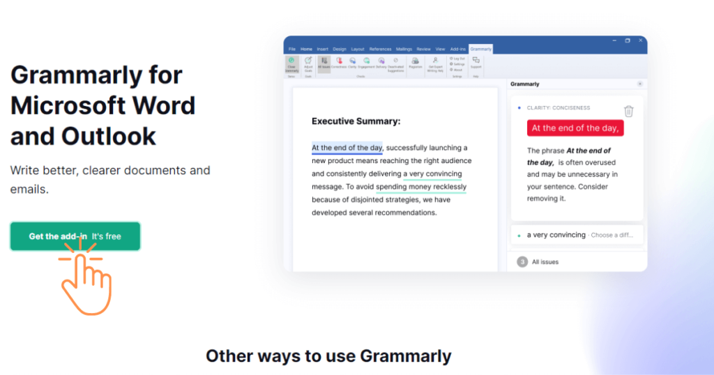 WordとOutlookにGrammarlyをアドインする方法