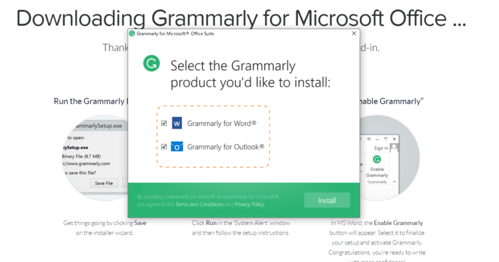 WordとOutlookにGrammarlyをアドインする方法