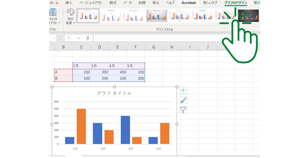  Alt＋F1だけでグラフが完成